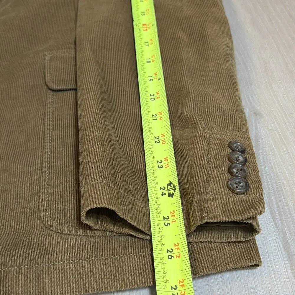 JCrew Men’s L Sport Coat Corduroy Blazer Jacket Tan Academia Classic Preppy